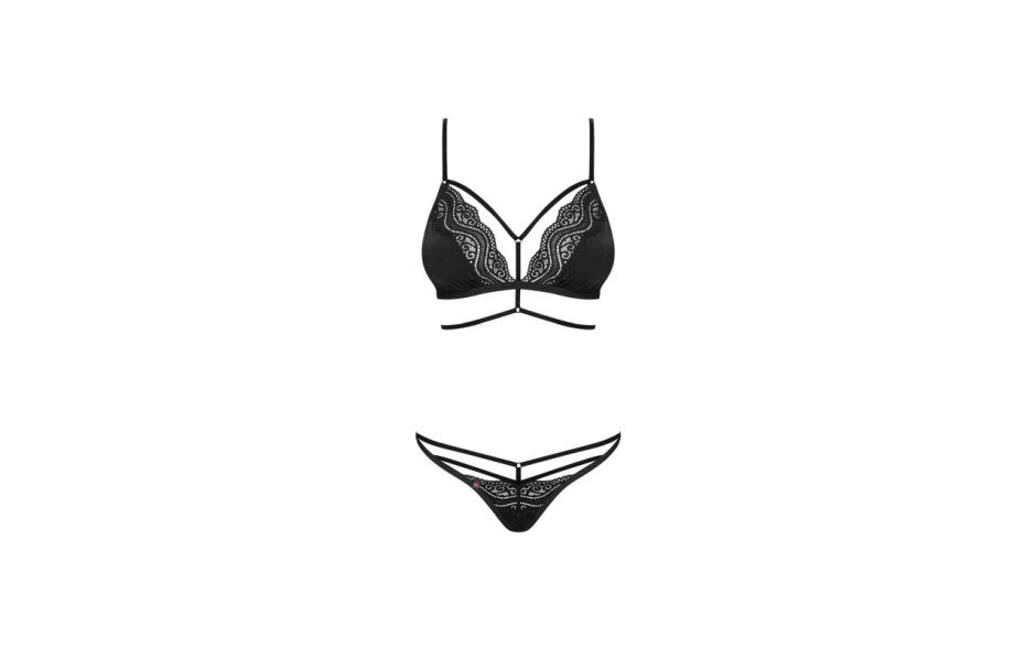Obsessive Diyosa Panty and Bra Set 2 Piece Black L / XL