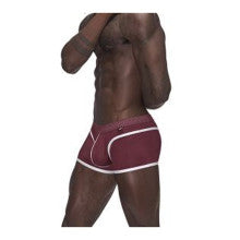 Male Power Sport Mesh Stretchy Mens Mini Short Burgundy