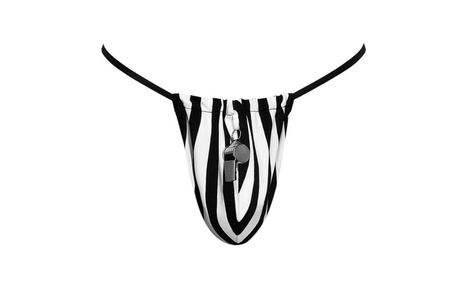 Male Power Referee Novelty G String Mens Underwear Black One Size