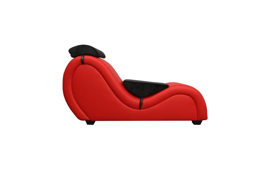 Daytona Kama Sutra Mebon Chaise Love Lounge Red With Black Pillows