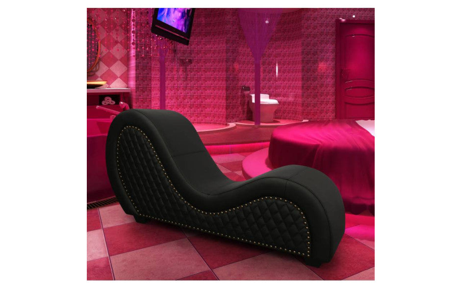 Daytona Kama Sutra Mebon Chaise Love Lounge Studded & Quilted Black