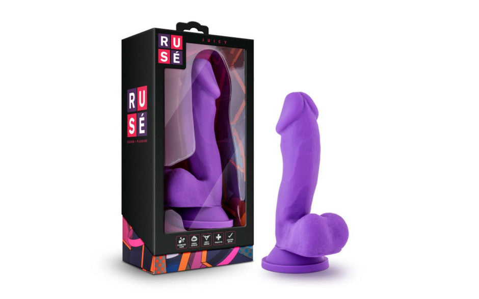 Blush Novelties Ruse Juicy Harness Compatible Realistic Dong Purple