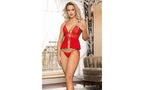 Showtime Cara 2 Piece Womens Babydoll and G String Panty Red L / XL