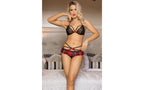 Showtime School Night 2 Piece Bra & Skirt L / XL Red & Black