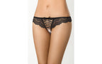 Axami Lingerie Brazilian Open Crotch G String Panty Black XL