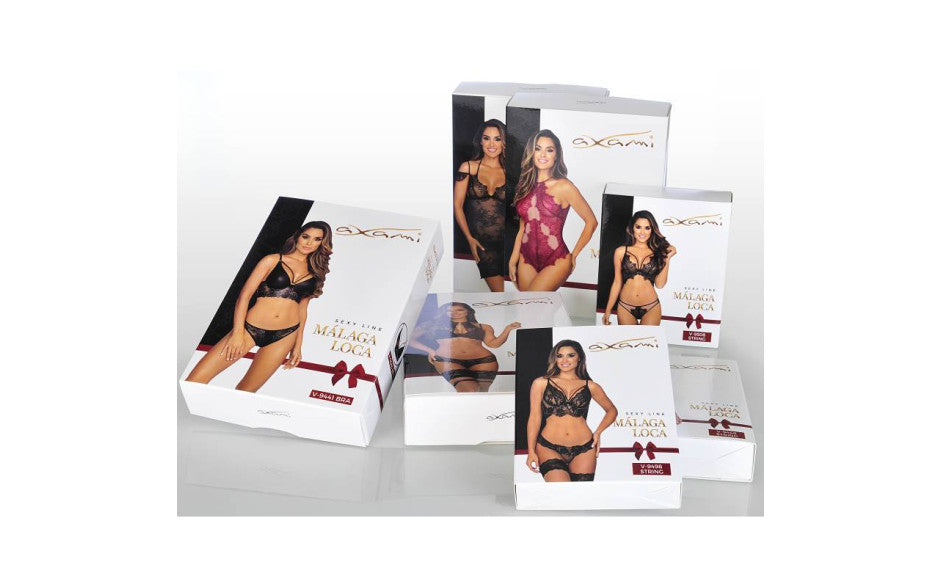 Axami Lingerie Brazilian Open Crotch G String Panty Black XL