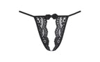 Axami Lingerie Lace Open Front G String Panty Black Small