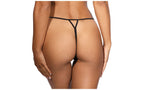 Axami Lingerie Lace Open Front G String Panty Black Small