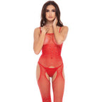 Rene Rofe Sparkle Crotchless Womens Bodystocking