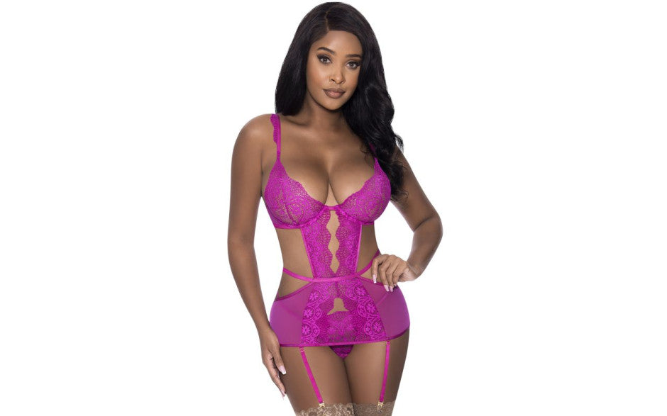 Exposed Lingerie Cutout Dress & Sexy G String Set M / L
