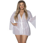 Exposed Lingerie Womens Flowing Short Robe