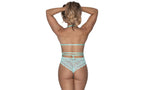 Exposed Lingerie Mesh & Lace Sexy Womens Teddy Turquoise S / M