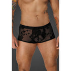 Noir Handmade Mens Flock Embroidery Short-Shorts