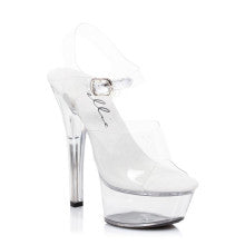 Ellie Shoes Clear Sandal With 6 Inch Stilettos