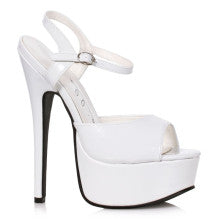 Ellie Shoes Stiletto 6.5 Inch Platform Sandal White