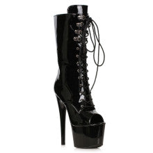 Ellie Shoes Peep-Toe Ankle Boot Black With 7 Inch Stiletto
