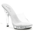 Ellie Shoes Comfortable Slip On Sandal Clear With 5 Inch Heel