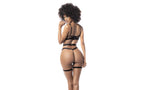 Mapale Sexy Womens Strappy Bodysuit Black L / XL