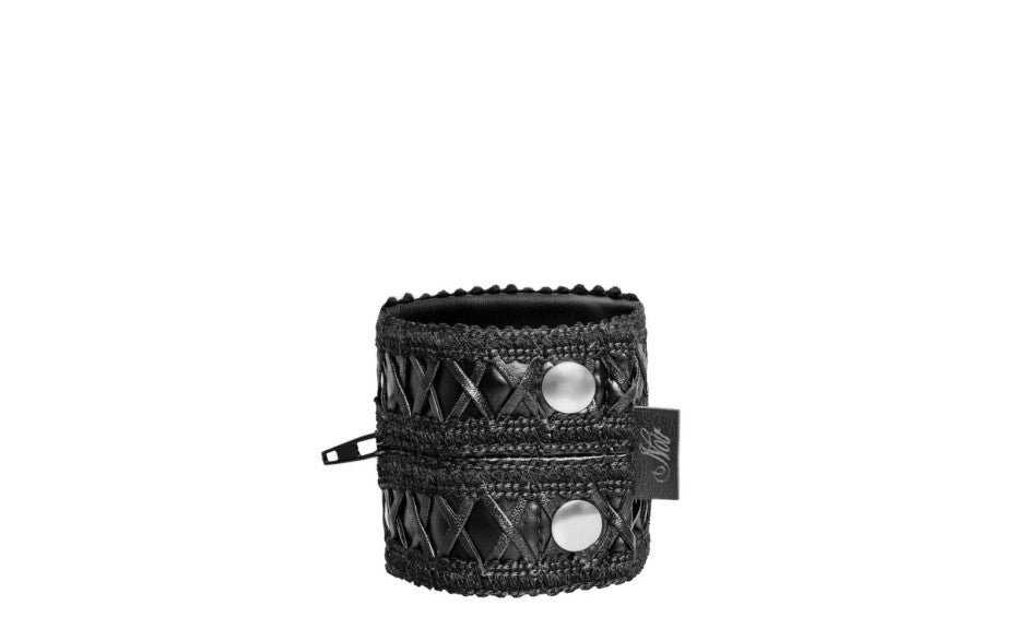 Noir Handmade Womens Wrist Wallet With Hidden Zipper Black