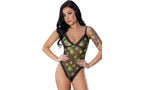 Exposed Lingerie Pot Leaf Women Teddy