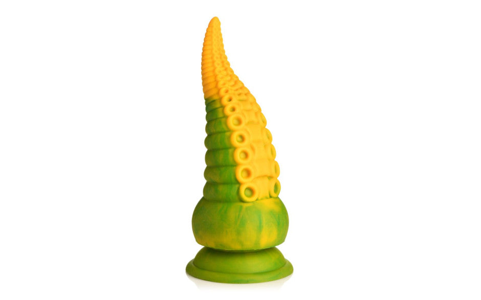 XR Brands Creature Cocks Monstropus 2.0 Vibrating Tentacled Monster Silicone Dildo Green / Yellow