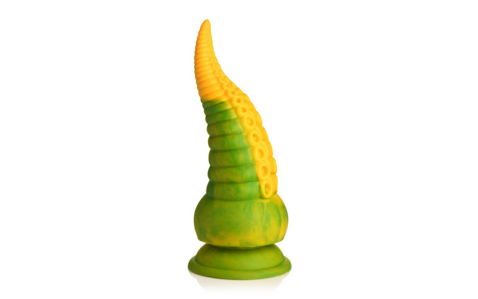 XR Brands Creature Cocks Monstropus 2.0 Vibrating Tentacled Monster Silicone Dildo Green / Yellow