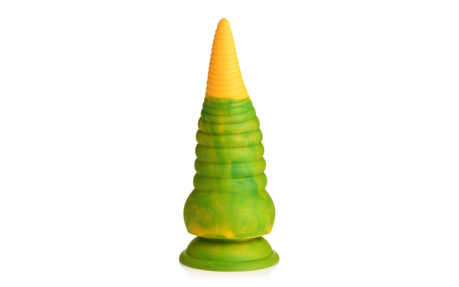 XR Brands Creature Cocks Monstropus 2.0 Vibrating Tentacled Monster Silicone Dildo Green / Yellow