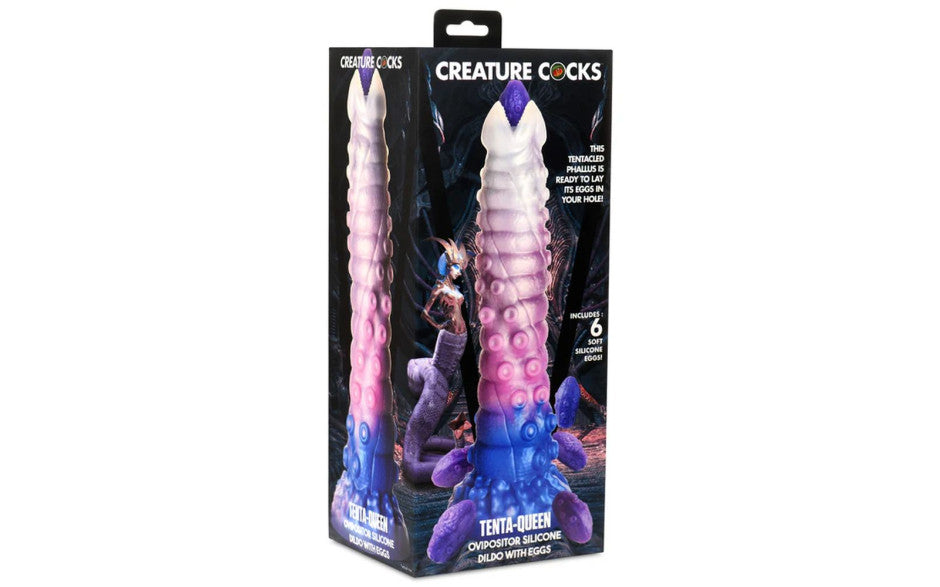 XR Brands Creature Cocks Tenta Queen Ovipositor Silicone Dildo With Eggs