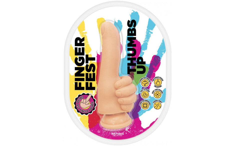 Hott Products Finger Fest Thumbs Up Realistic Dildo Flesh