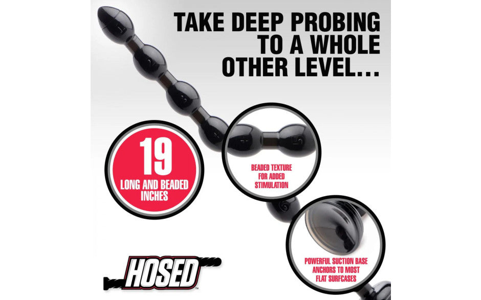XR Brands Hosed Beaded Textured Anal Snake Beads 19 Inch