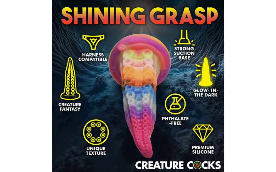 XR Brands Creature Cocks Luminoctopus GITD Tentacle Fantasy Dildo