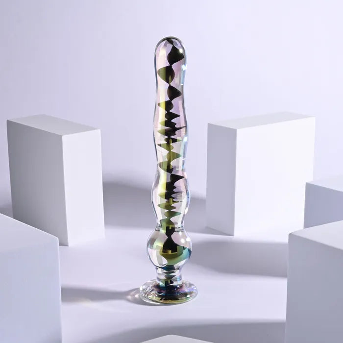 Playboy Pleasure JEWELS WAND Glass Dildo 20.3cm Clear Playboy Pleasure