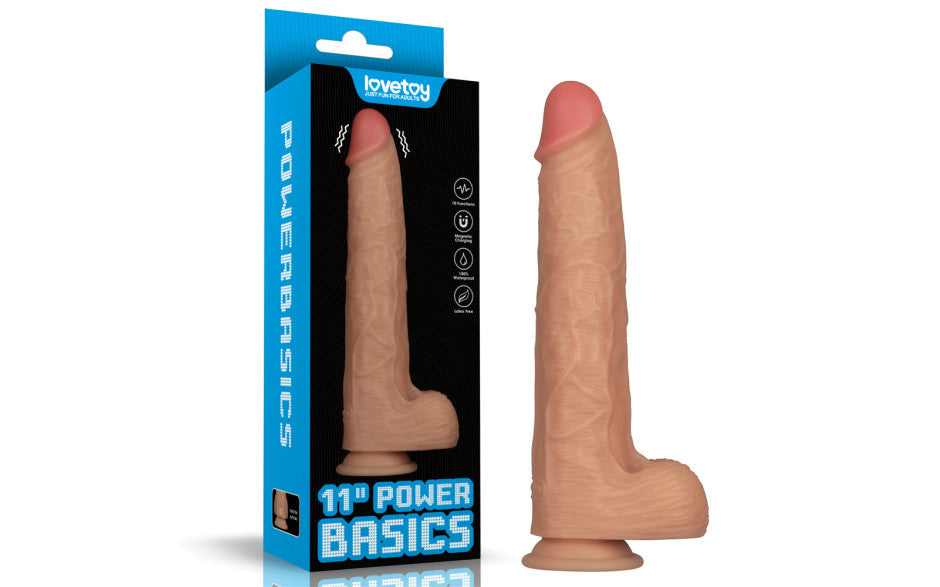 Lovetoy USB Power Basics Vibrating Realistic Cock 11 Inch