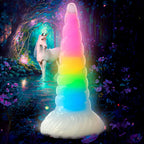 XR Brands Creature Cocks Uni Glow In Dark Unicorn Fantasy Dildo 19.5cm Rainbow XR Brands