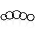 C1 Releasing Boneyard Silicone Cock Rings Set Of 5 Sizes Black C1 Releasing