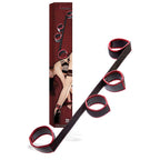 Adam & Eve Scarlet Couture Spreader Bar Restraint Black / Red Adam & Eve