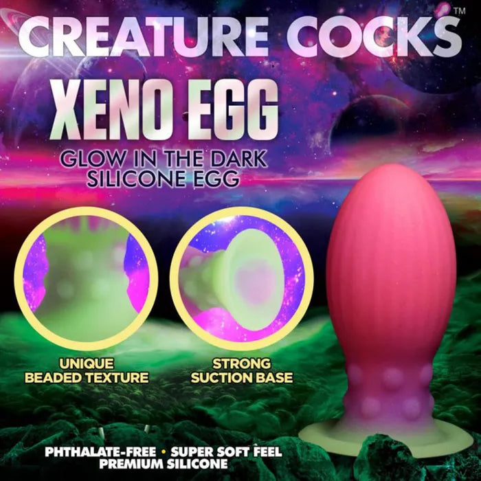 Creature Cocks Xeno Egg Glow in Dark Fantasy Butt Plug Large XR Brands