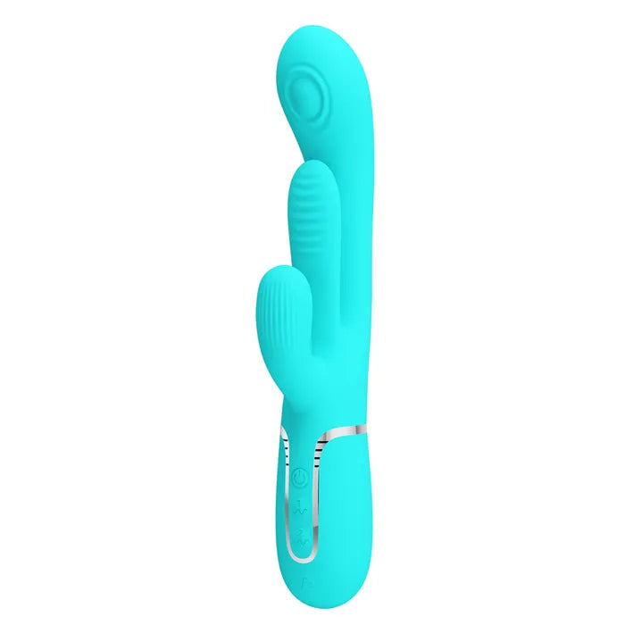 Party Up ANDY Multi Function USB Rechargeable Rabbit Vibrator With Flicking & Thumping Tip 22.2cm Party Up