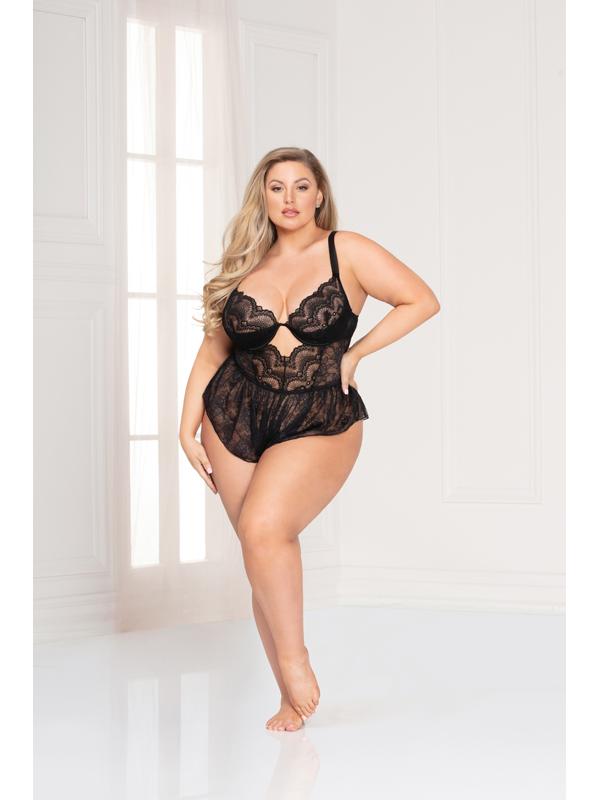 Seven Til Midnight Radiance Romper Black 3X / 4X