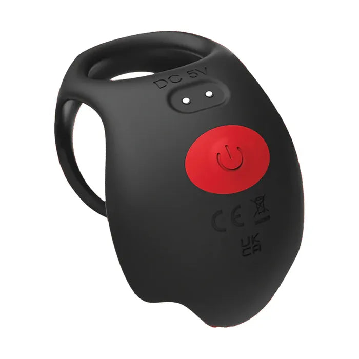 Icon Brands Red Dot Rings V3 USB Rechargeable Vibrating Cock Ring With Remote Black Icon Brands