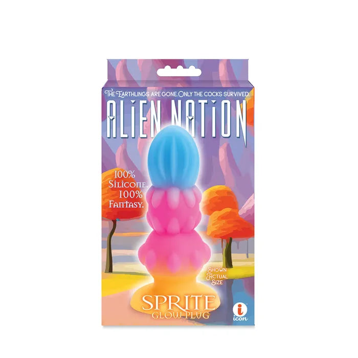 Icon Brands Alien Nation Sprite Glow in Dark Coloured Fantasy Anal Plug Icon Brands