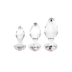 Adam & Eve RED HEART GEM GLASS PLUG SET Butt Plugs Set Of 3 Sizes Adam & Eve