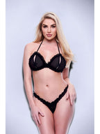 Baci 2 piece Peek A Boo Bra & Crotchless G String Set