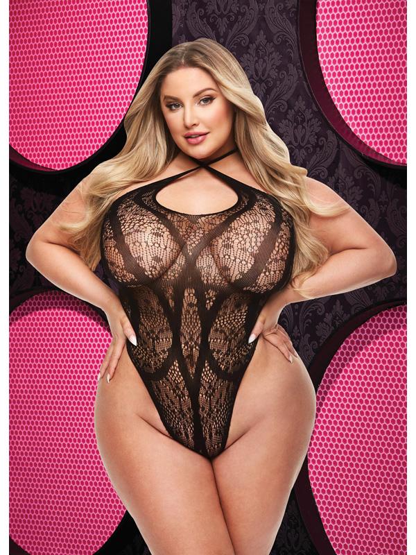 Lapdance Lingerie CRISS CROSS LACE TEDDY BLACK Queen