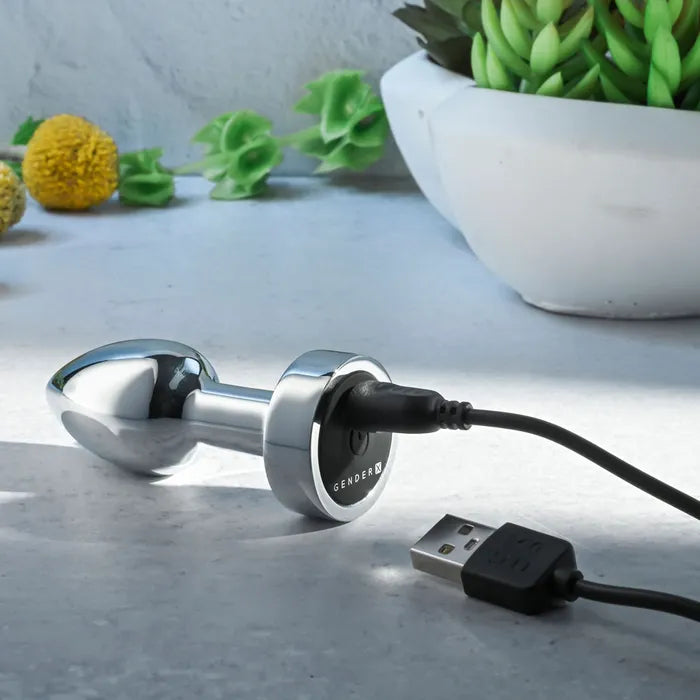Gender X ROCKIN METAL PLUG MINI USB Rechargeable Vibrating Mini Butt Plug Gender X