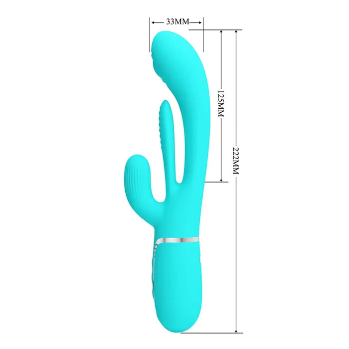 Party Up ANDY Multi Function USB Rechargeable Rabbit Vibrator With Flicking & Thumping Tip 22.2cm Party Up