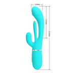Party Up ANDY Multi Function USB Rechargeable Rabbit Vibrator With Flicking & Thumping Tip 22.2cm Party Up
