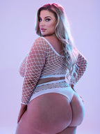 Lapdance 2pc Glow In The Dark Long Sleeve Crop Top & Panty Set Queen