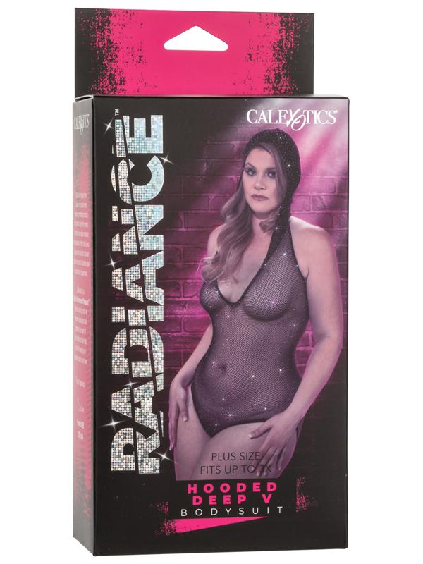 CalExotics Radiance Plus Size Hooded Deep V Bodysuit