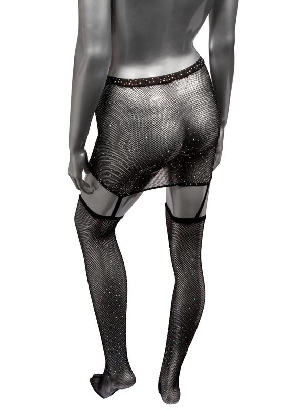 CalExotics Radiance One Piece Plus Size Garter Skirt With Thigh Highs